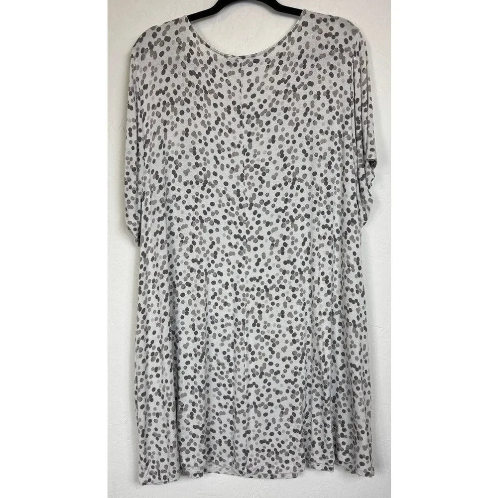 Lane Bryant White & Gray Short Sleeve Blouse Women's 26/28